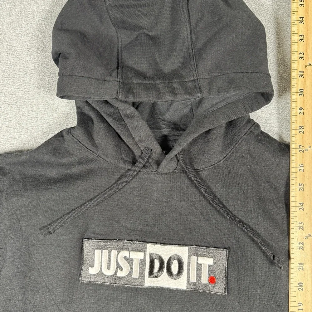 Nike Just Do It Hoodie Men's XXL Black Pullover Sweatshirt Spellout Swoosh Logo